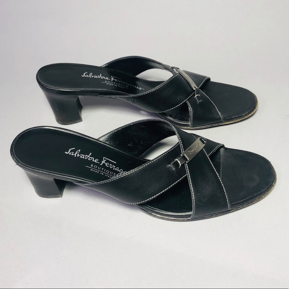 Authentic Salvatore Ferragamo Leather Mules